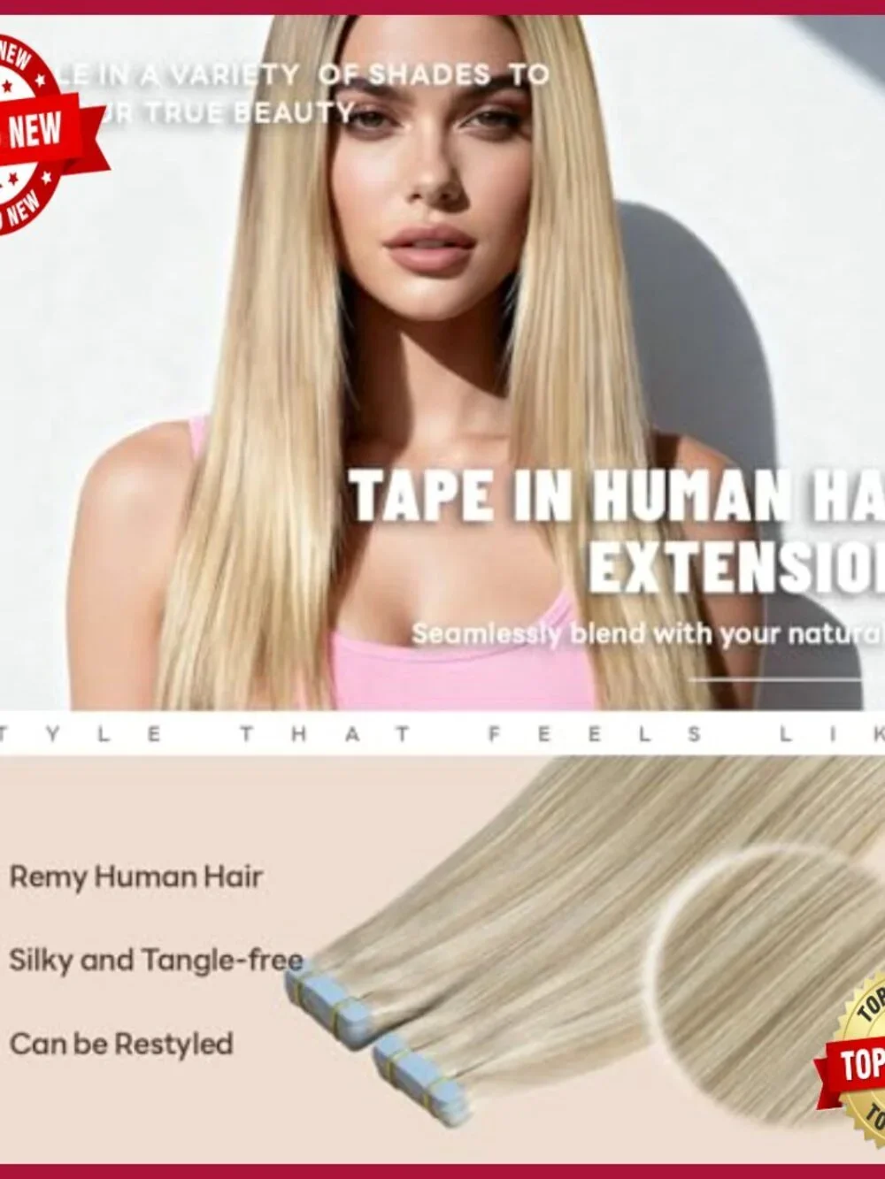 16 Inch Tape In Hair Extensions 50g 20Pcs Human Hair Remy Straight